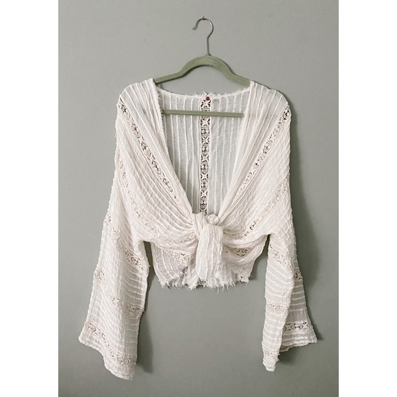 ❌SOLD❌ FREE PEOPLE Ivory Willow Kimono Top - Picture 6 of 7